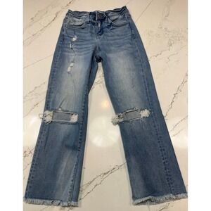 Lovervet by Vervet Raw‎ Hem Straight Leg Distressed Jeans Size 1/25